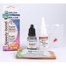 Клей Zollex Speedy-bond порошковый моментальный черный диэлектрик (SB-290B) (2 x 10мл)